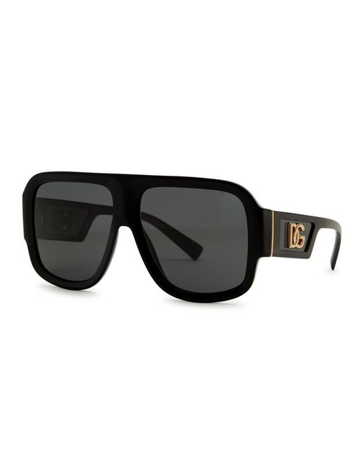Dolce & Gabbana Black Oversized Aviator-style Sunglasses for men