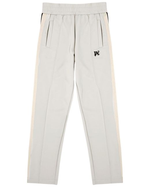 Palm Angels White Logo Striped Jersey Track Pants for men