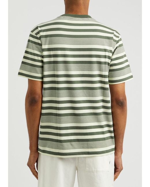 NN07 Green Adam Striped Stretch-Jersey T-Shirt for men