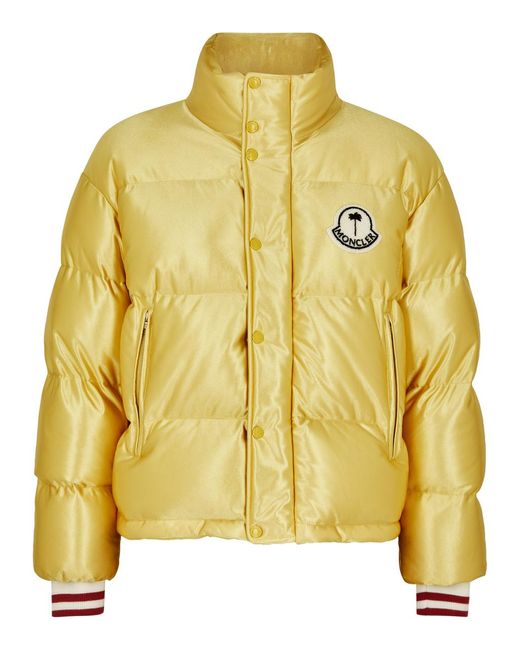 Moncler Genius Yellow 8 Moncler Palm Angels Keon Quilted Satin Jacket for men
