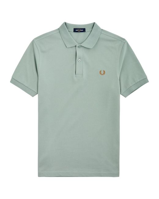 Fred Perry Green Logo-Embroidered Piqué Cotton Polo Shirt for men