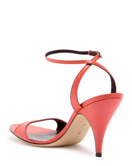 The Row White Vika Ankle Strap 80 Leather Sandals