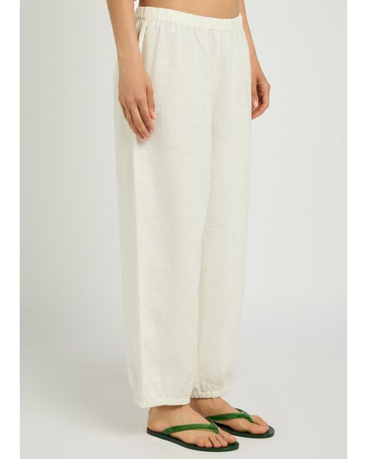 Suzie Kondi White Delos Linen Trousers