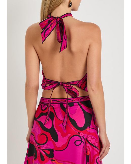Emilio Pucci Pink Printed Silk Top