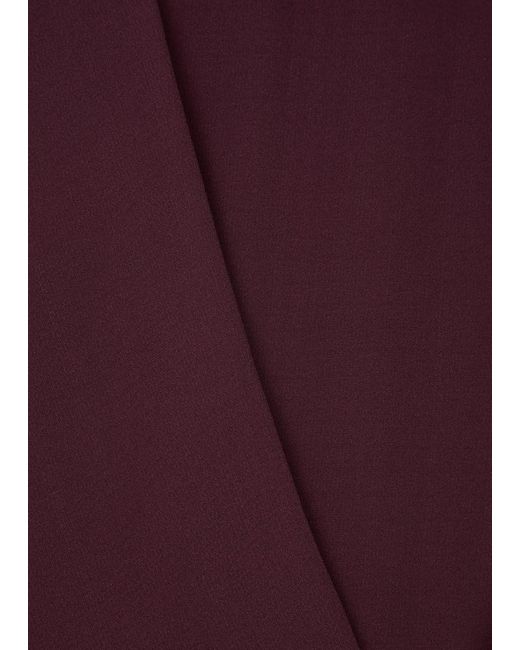 Eileen Fisher Purple Straight-Leg Silk-Georgette Trousers