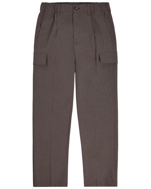 Herno Gray Tapered-Leg Shell Cargo Trousers for men