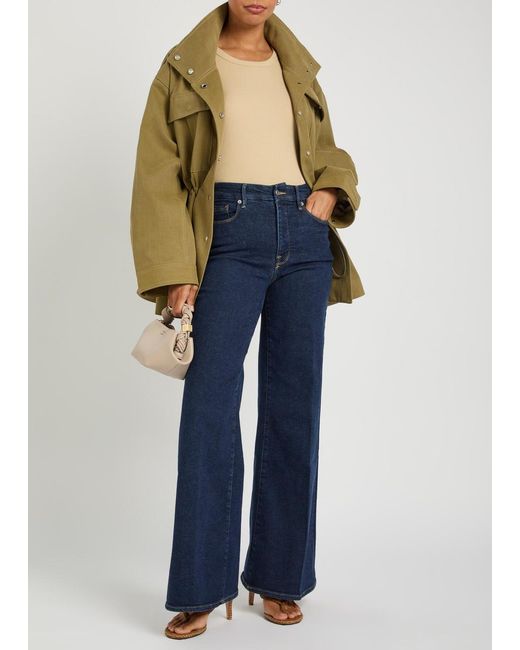 GOOD AMERICAN Blue Good Waist Palazzo Wide-Leg Jeans