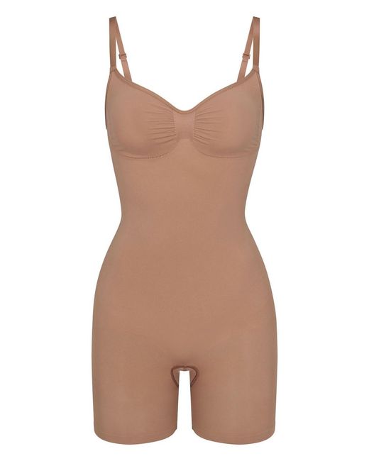 Skims Brown Seamless Sculpt Mid-Thigh Bodysuit