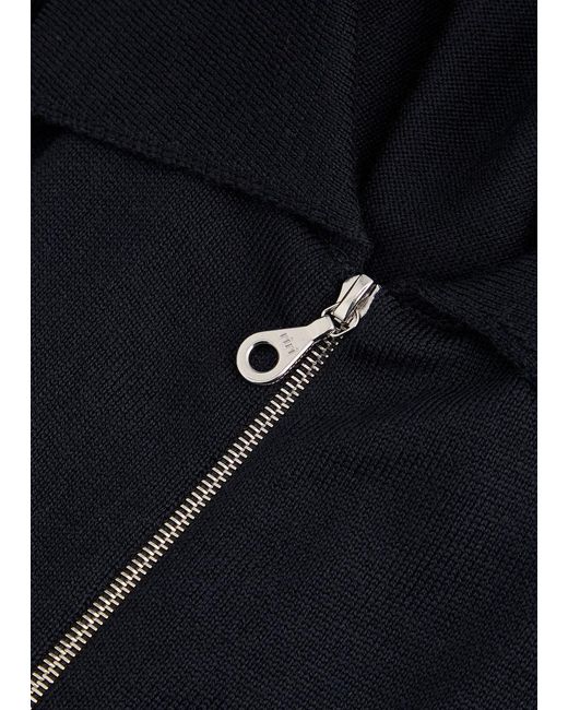 John Smedley Black Alston Wool Overshirt Jacket for men