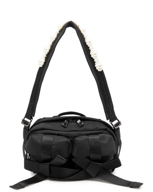 Simone Rocha Black Embellished Nylon Cross-body Bag