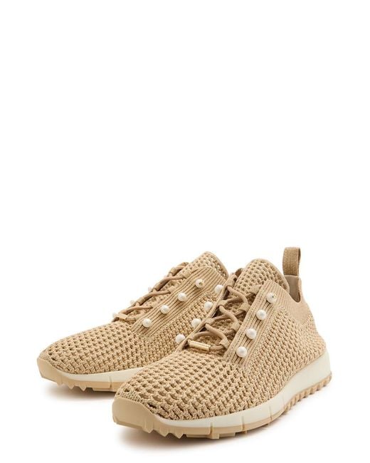 Jimmy Choo Natural Veles Mesh-Knit Sneakers