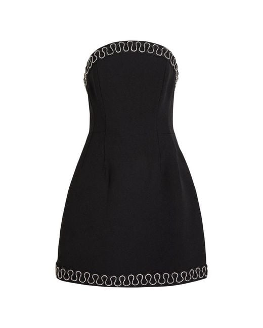 Rebecca Vallance Black Nyx Crystal-Embellished Crepe Mini Dress