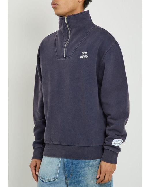 GALLERY DEPT. Blue Logo Half-Zip Cotton Sweatshirt for men