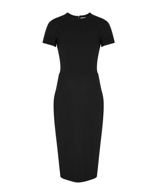 Victoria Beckham Black Crepe Midi Dress