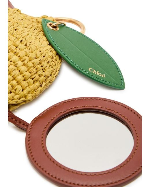 Chloé Blue Chloé Symbols Mirror Raffia Bag Charm