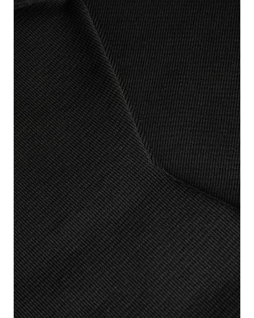 ARMARIUM Black Debra Asymmetric Stretch-Knit Top