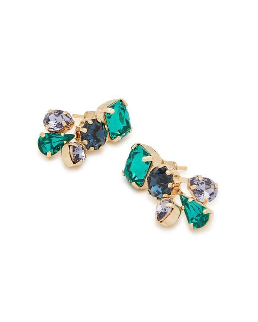 Rosantica Blue Crystal-Embellished Drop Earrings