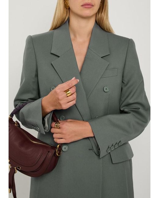 Chloé Green Double-Breasted Wool Blazer