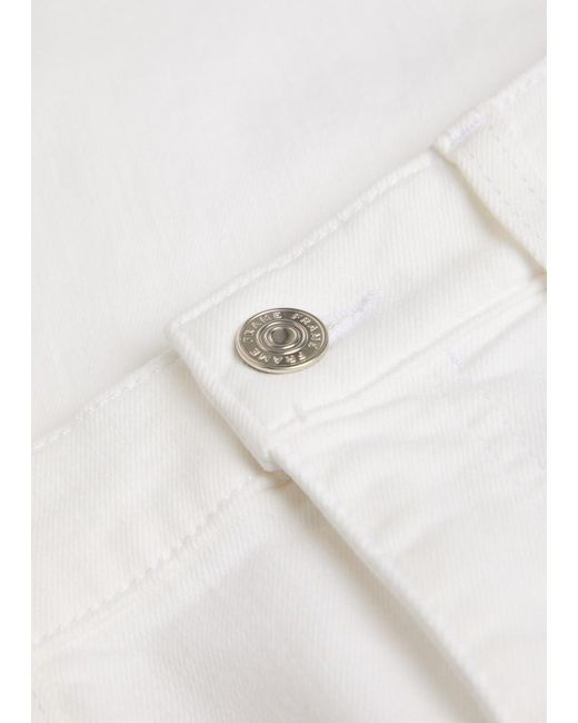 FRAME White The Icon Long Flared-Leg Jeans