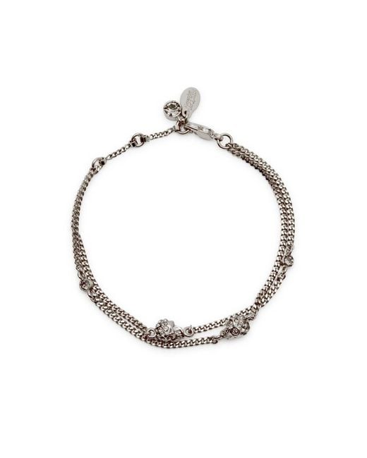 Alexander McQueen Metallic Chain Skull Bracelet