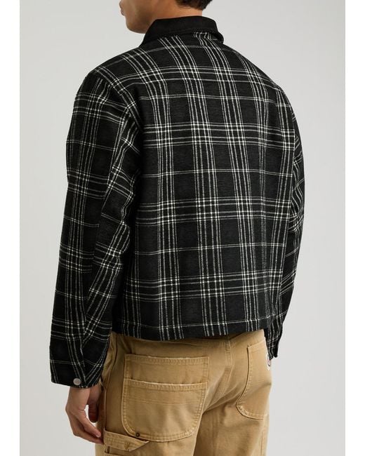 CHERRY LA Black Checked-Jacquard Chenille Jacket for men