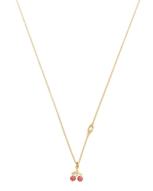 COACH Metallic Cherry Pavé Pendant Necklace