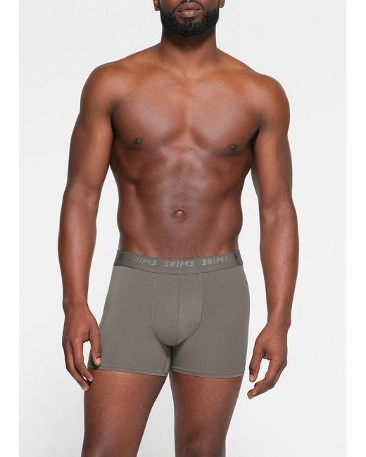 Skims Black Stretch-Cotton Boxer Briefs for men