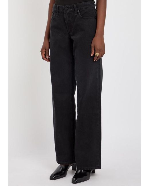 Rag & Bone Black Cam Relaxed Straight-Leg Jeans