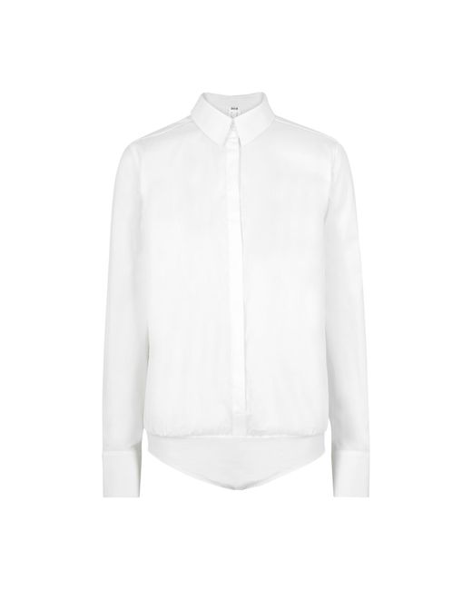 Wolford White London Effect Cotton-Blend Bodysuit