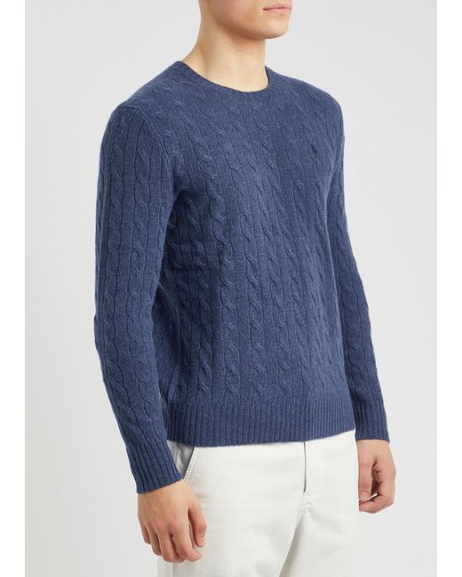 Polo Ralph Lauren Blue Cable-knit Wool-blend Jumper for men