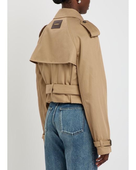 J.W. Anderson Natural Belted Cropped Cotton Trench Coat