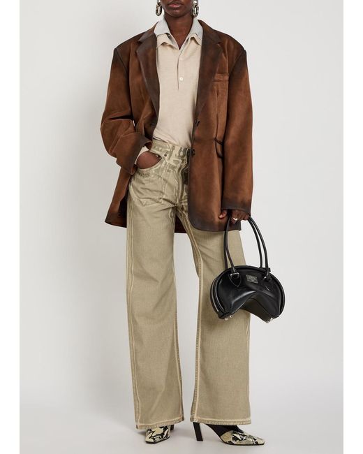 Acne Natural Two-Toned Wide-Leg Jeans