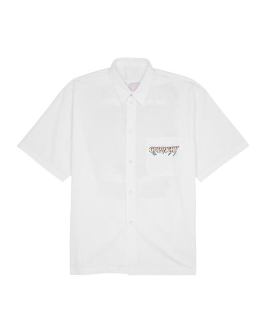 Givenchy White World Tour Printed Cotton-poplin Shirt for men