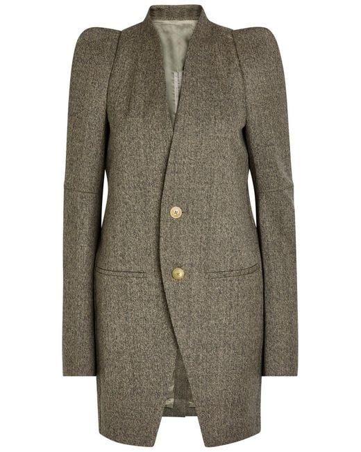 Rick Owens Green Metro Structured Wool Jacket