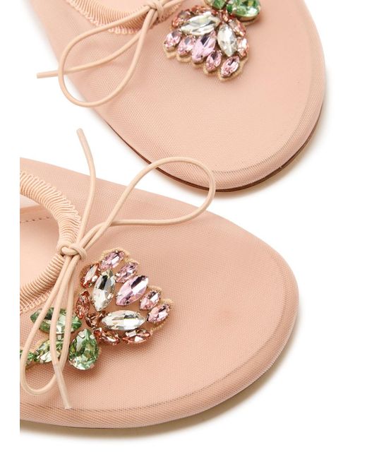 Simone Rocha Pink Crystal-Embellished Mesh Ballet Flats