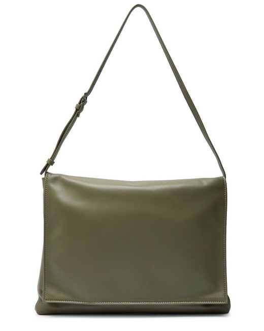 The Row Green Nan Leather Shoulder Bag