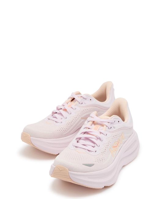 Hoka One One Pink Bondi 9 Mesh-Knit Sneakers