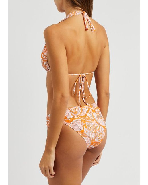 Melissa Odabash Orange Grenada Paisley-print Bikini Top