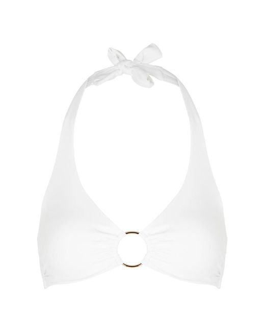 Melissa Odabash White Brussels Halterneck Bikini Top