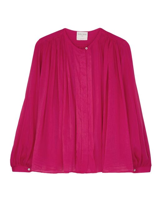Forte Forte Forte_forte Cotton And Silk-blend Blouse in Pink | Lyst