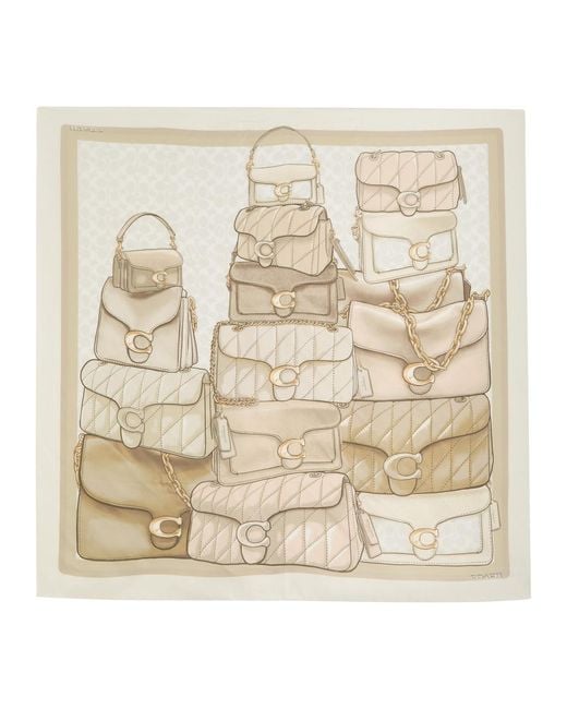 COACH Natural Tabby Silk Scarf