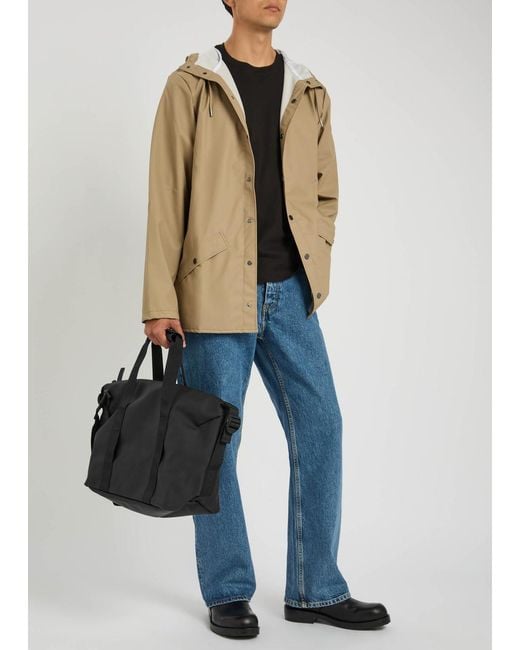 Rains Black Hilo Weekend Small Rubberised Holdall for men