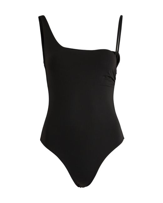 Max Mara Black Clara Asymmetric Swimsuit