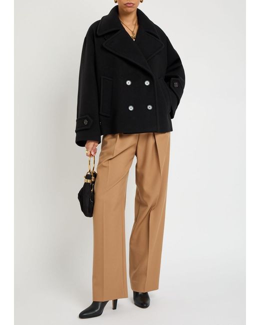 Chloé Black Double-Breasted Wool-Blend Jacket