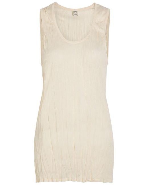 Totême Natural Crinkled Fine-Knit Tank Top