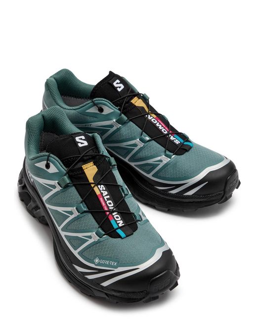 Salomon Green Xt-6 Gtx Panelled Mesh Sneakers