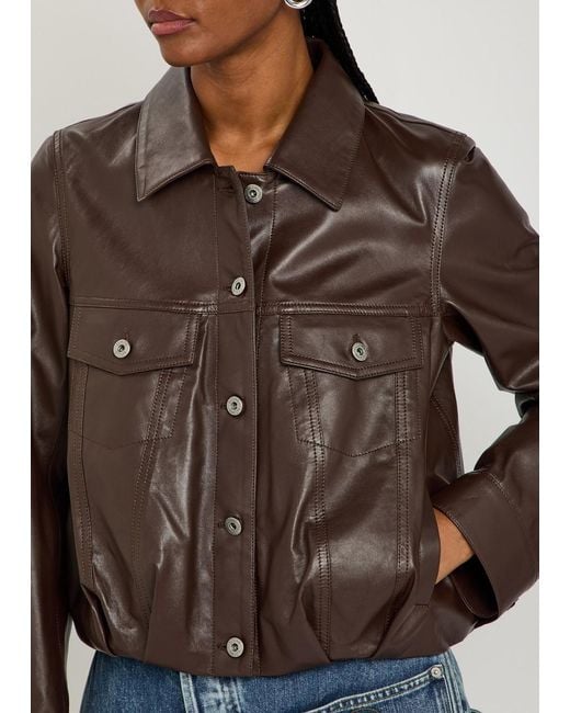 Loewe Brown Patch Pocket Leather Jacket