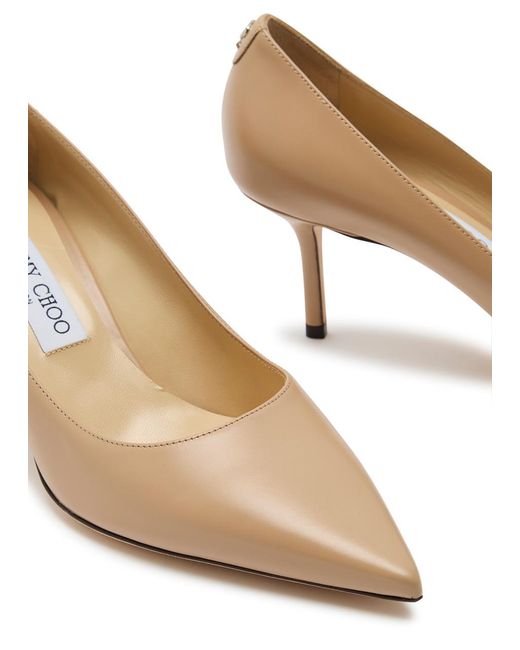 Jimmy Choo Natural Love 65 Smoothed Leather Pumps