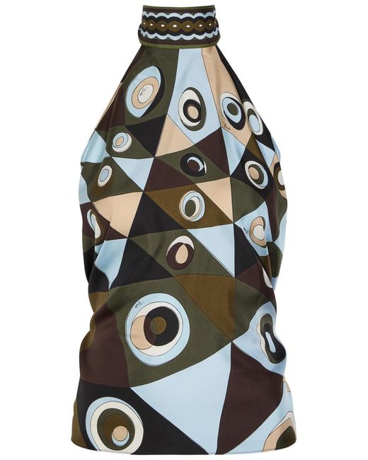 Emilio Pucci Multicolor Printed Silk Top