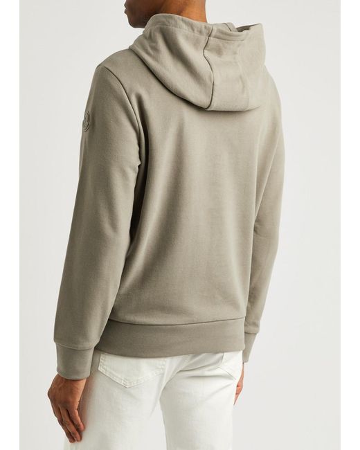 Moncler Gray Logo Hooded Cotton Sweatshirt for men